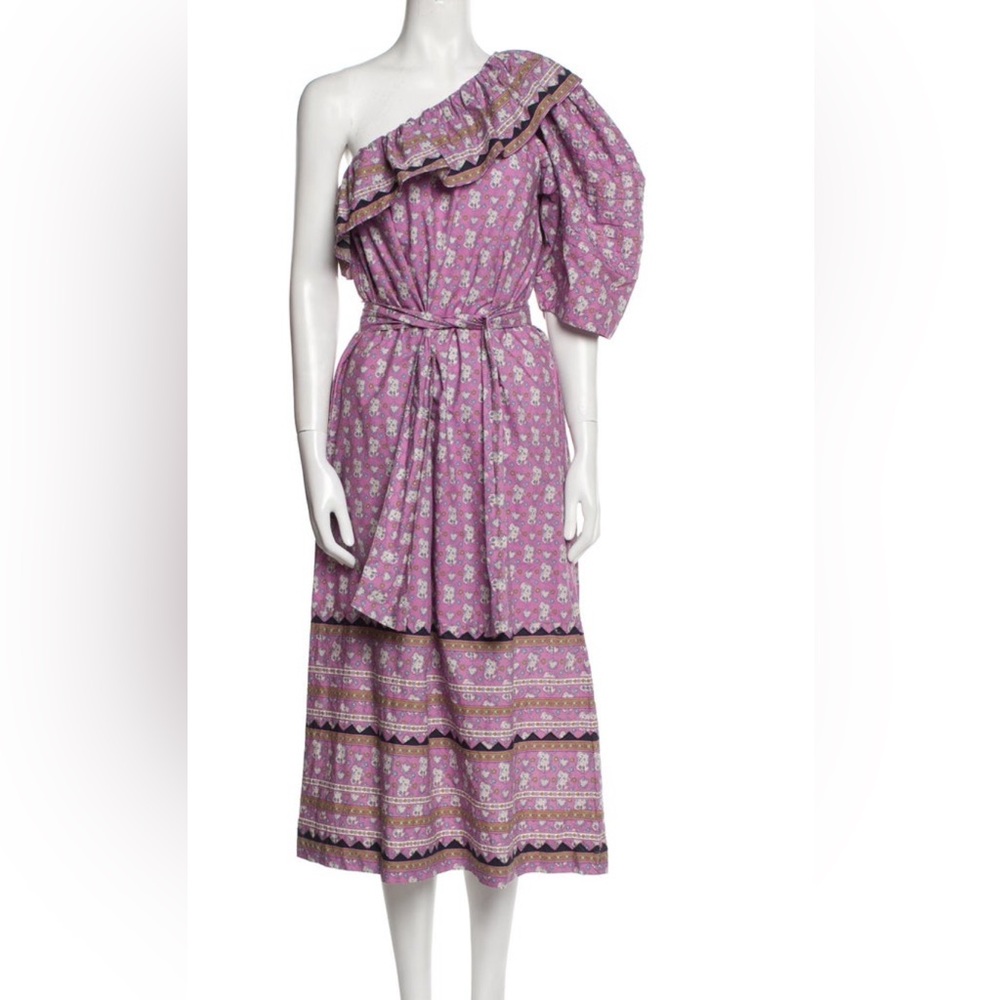 Sea New York One-Shoulder Purple Floral Dress size S NWT